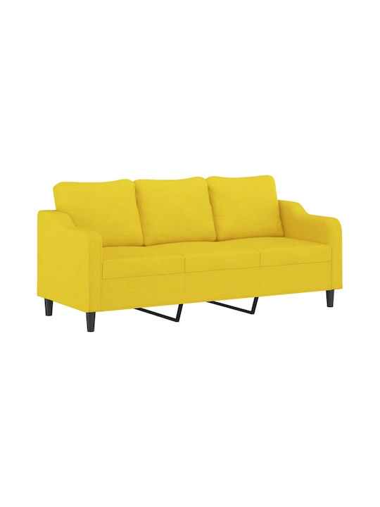 Three-Seater Couch Light Yellow 198x77x80cm
