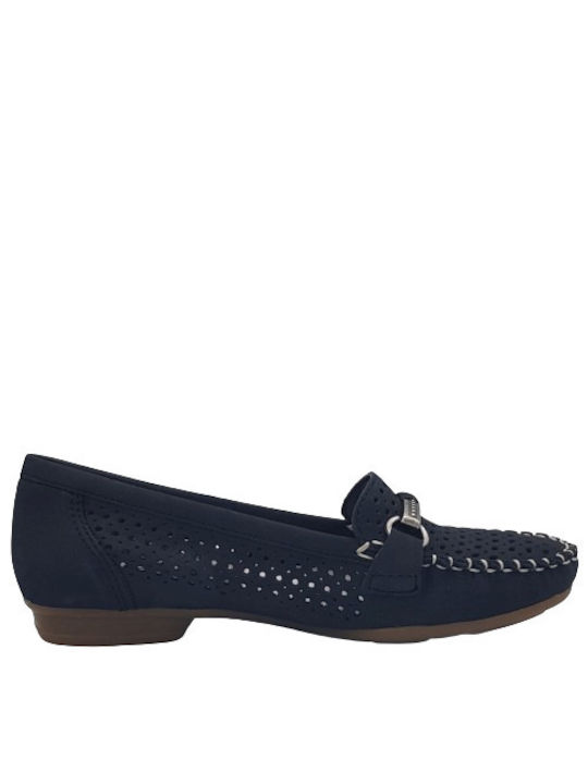 Rieker Leather Women's Moccasins in Blue Color