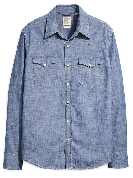 Barstow Western Langärmlig Jeans Hemd Standard Blues