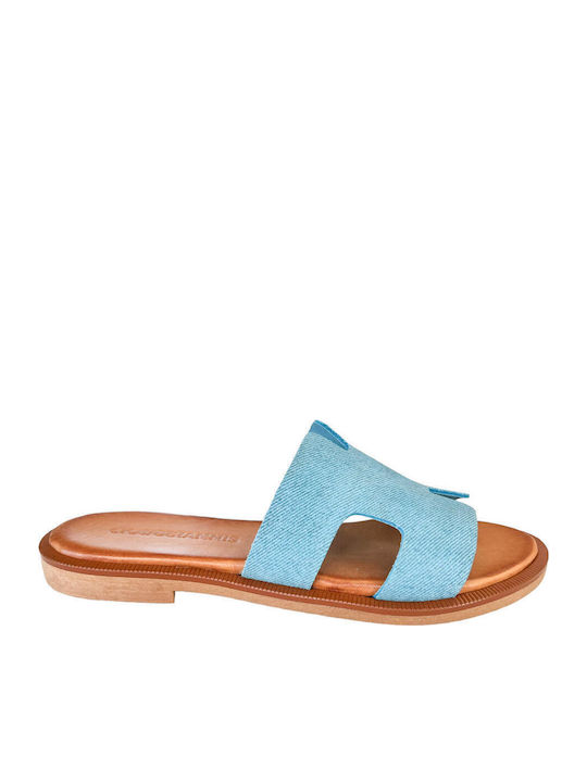 Sandale Casual Damă de Piele Albastru Deschis