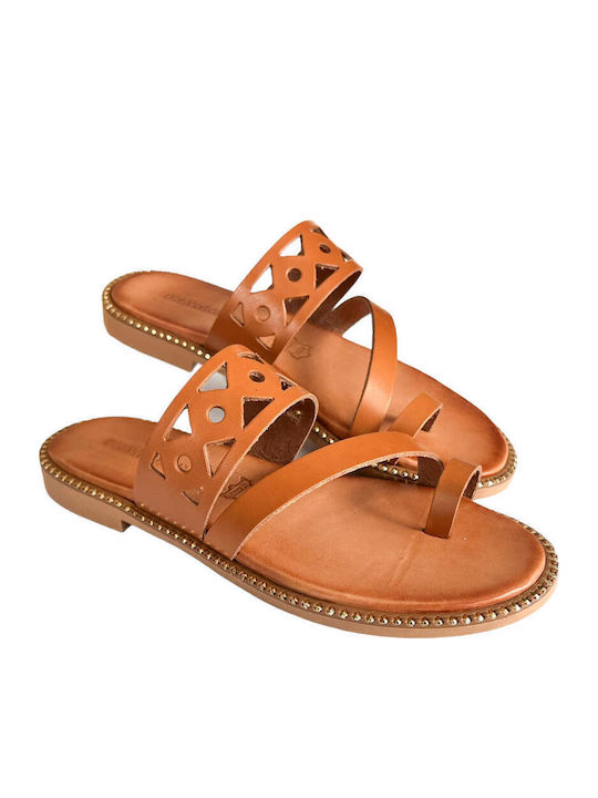 Sandale Casual Damă de Piele Tabac