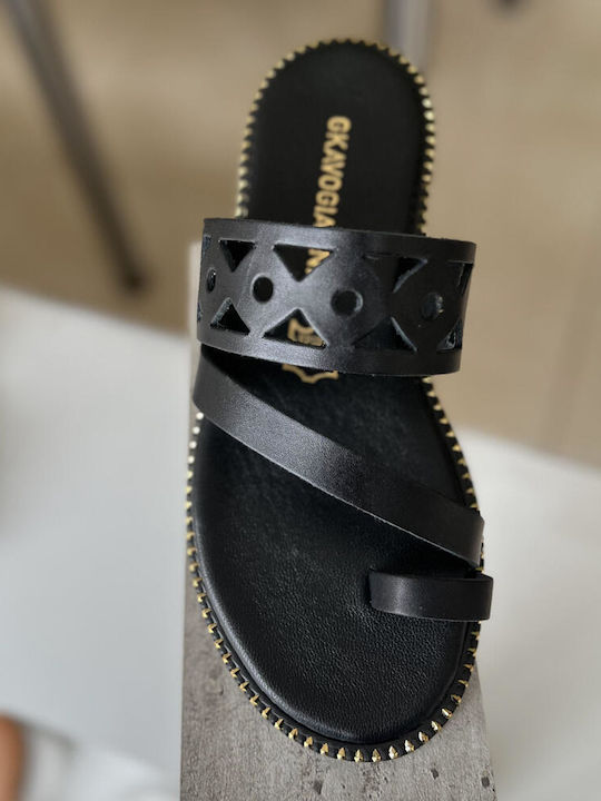 Sandale Casual Damă din Piele Negru
