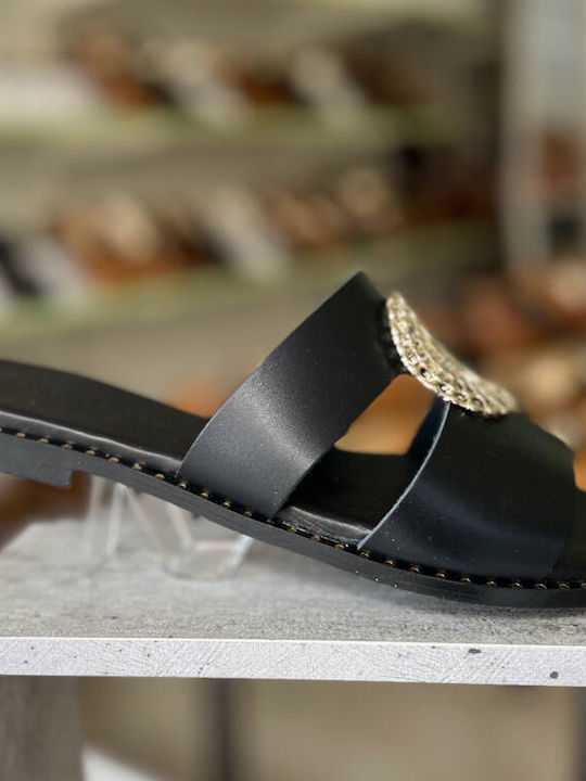 Sandale Casual Damă Din Piele Negre
