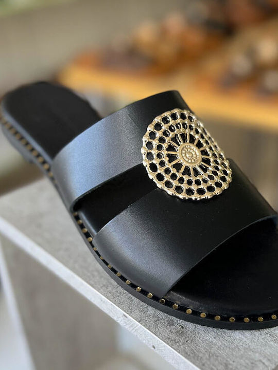 Sandale Casual Damă Din Piele Negre