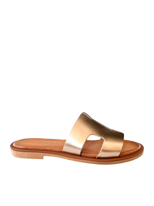 Sandale Casual Damă Din Piele Roz Auriu