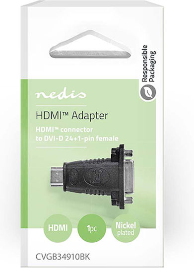 Nedis Μετατροπέας HDMI / DVI-D male σε HDMI / DVI-D female Χρυσό 1τμχ (CVGB34910BK)
