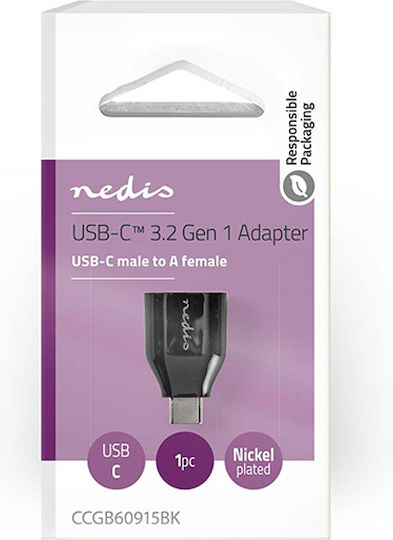 Nedis Converter USB-C male to USB-C female 1pcs CCGB60915BK