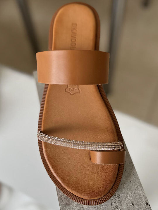 Sandale Casual Damă Din Piele Tabac Maro