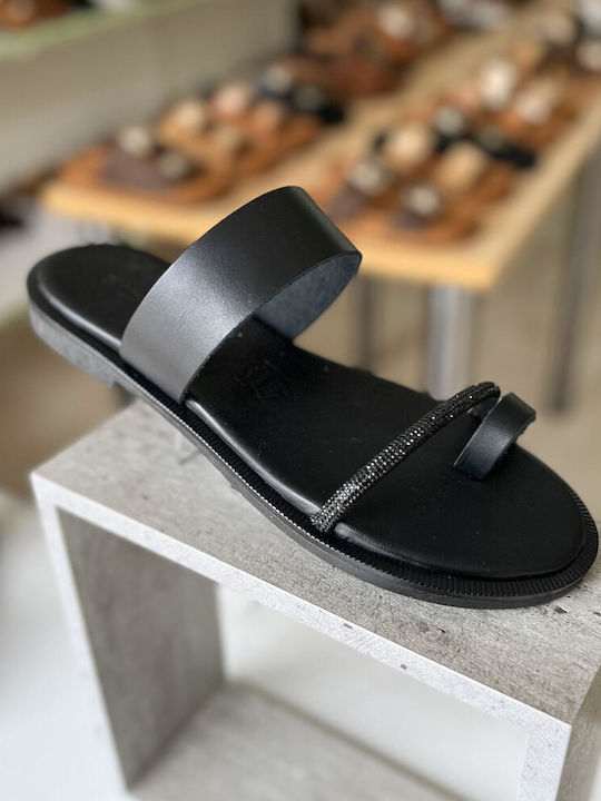 Sandale Casual Damă Din Piele Negre