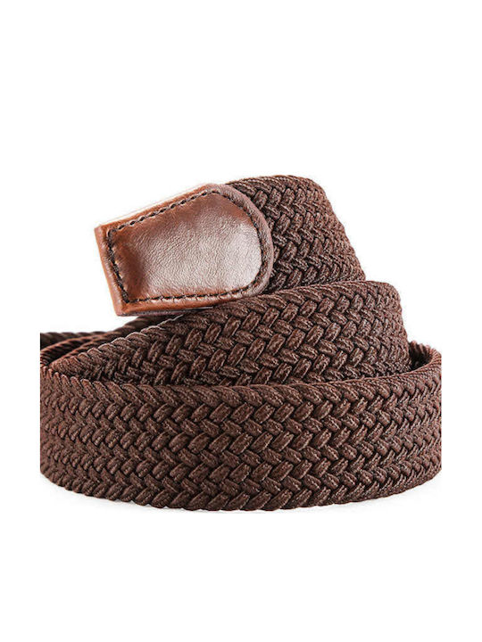 Elastic Men's Belt Knitted Brown