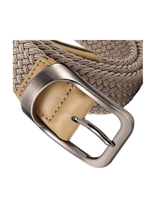 Elastic Men's Belt Knitted Beige
