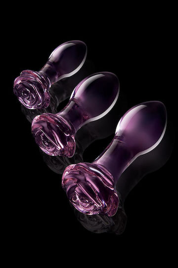 Dream Toys Glaze Glass Rosebud Анални тапи Подредба Розови 24см 3бр