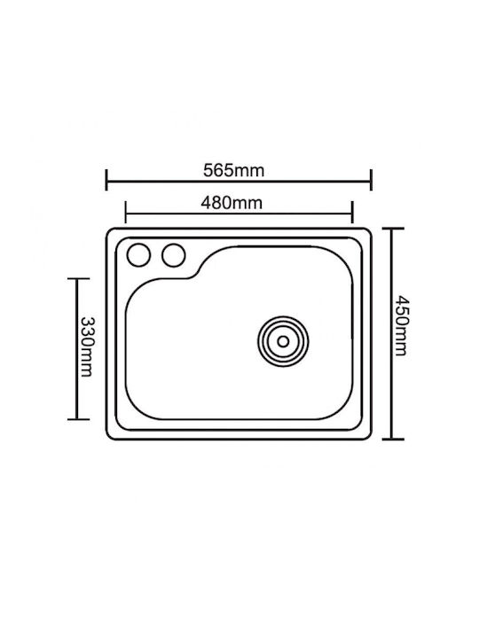 Inter Ceramic Drop-In Мивка Inox Ш56.5xД45см Сребрист