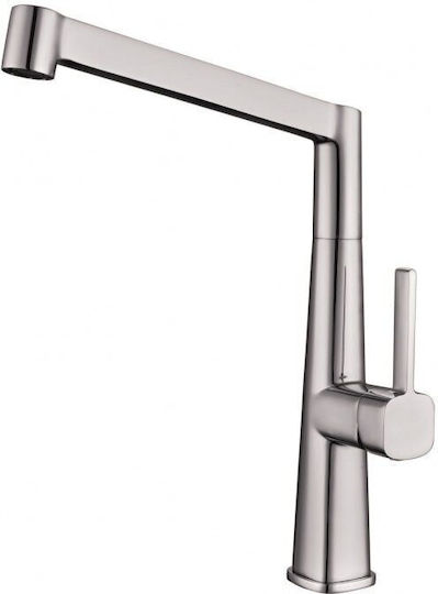 Inter Ceramic Alpaca Ένθετος Νεροχύτης Inox Μ80xΠ60cm Ασημί