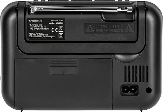 Kruger & Matz KM0825 Επιτραπέζιο Ραδιόφωνο Ρεύματος / Μπαταρίας Μαύρο