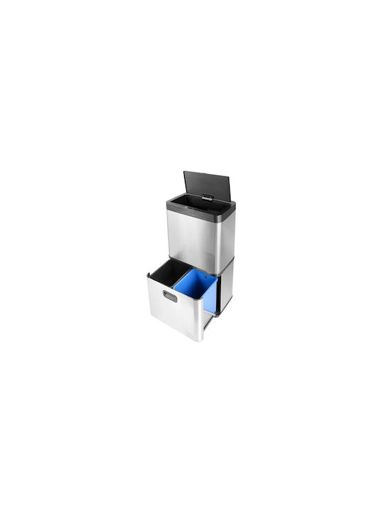 Turbotronic Waste Bin from Inox Steel with Sensor Black / Silver 60lt