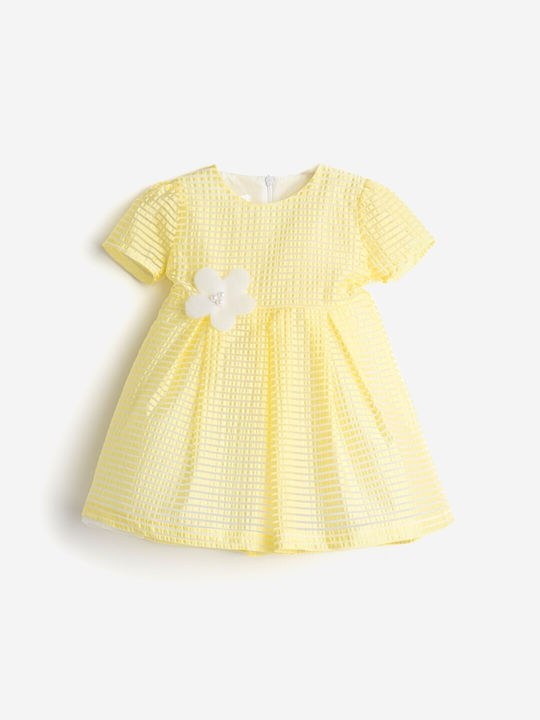 Funky Kids Dress Short Sleeve Yellow