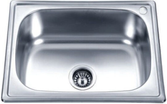 Inter Ceramic Alpaca Drop-In Кухненски Мивка Inox със Смесител Дължина 60xШирина 45см Сребрист