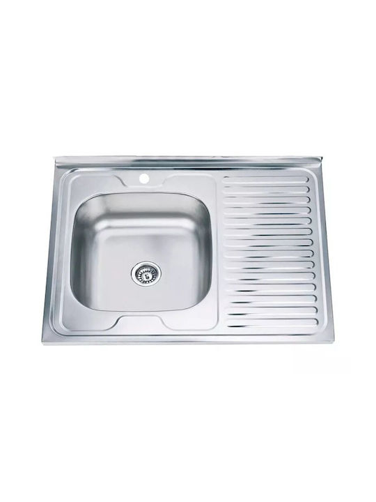 Inter Ceramic Alpaca ICSETICF71921747119ICK8060A16R Drop-In Мивка Десен Inox Ш80xД60см Сребрист