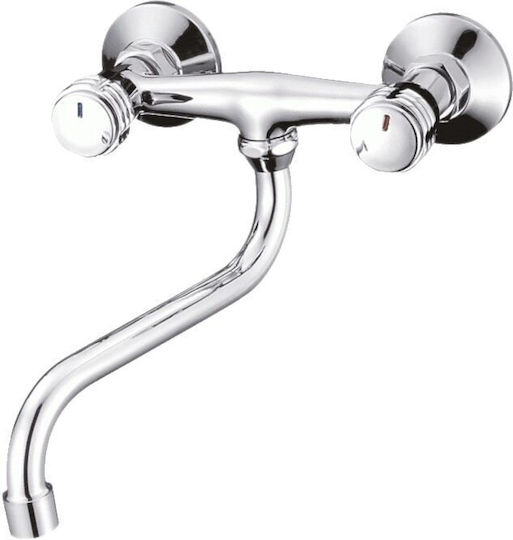 Inter Ceramic Alpaca Drop-In Кухненски Мивка Inox със Смесител Дължина 60xШирина 45см Сребрист