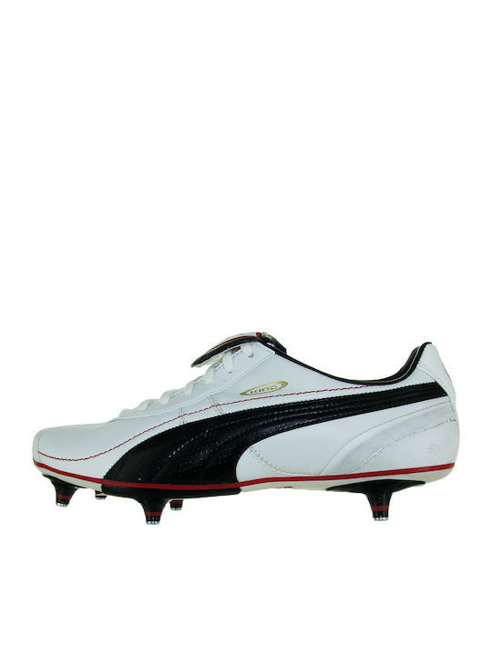 Puma King XL SG Χαμηλά Ποδοσφαιρικά Παπούτσια με Τάπες Λευκά