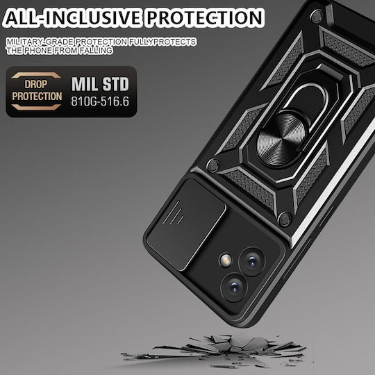 Mad Mask Camshield Armor Back Cover Plastic / Silicon Negru (Samsung Galaxy A04e, F04)
