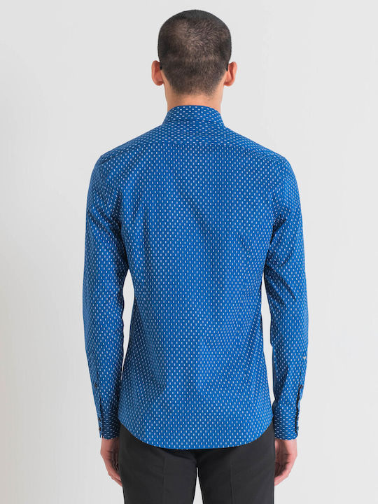 Antony Morato Men's Shirt Long Sleeve Blue