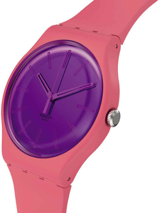 Swatch Swatch Ceas de Damă cu Roz Curea din Cauciuc