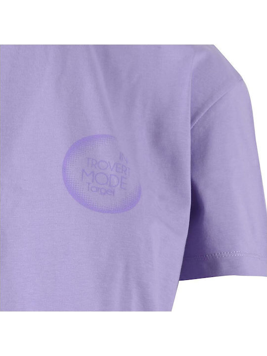 Women's Athletic Crop Top Short Sleeve Purple