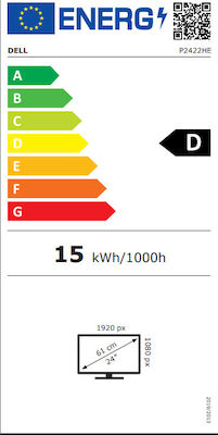 Dell P2422HE without stand IPS Monitor 23.8" FHD 1920x1080 cu Timp de Răspuns 8ms GTG