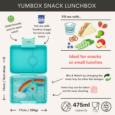 Yumbox Πλαστικό Παιδικό Δοχείο Φαγητού 0.24lt Μωβ 17 x 13 x 5εκ.