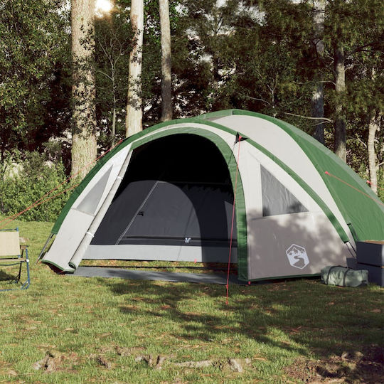 vidaXL Summer Camping Tent Green with Double Cloth for 4 People 300x250x122cm