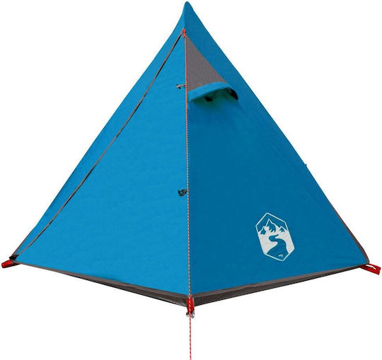 vidaXL Sommer Campingzelt Blau mit Doppeltuch für 2 Personen 267x154x112cm
