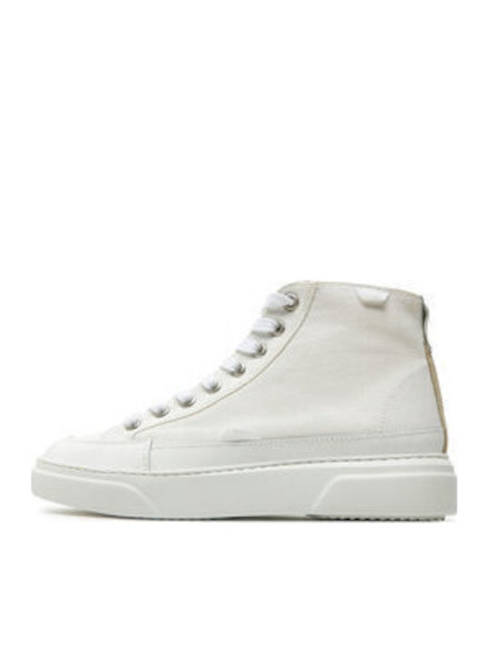 Herren Flatforms Stiefel Weiß
