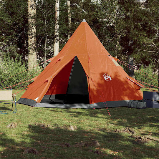 vidaXL Καλοκαιρινή Σκηνή Camping Teepee Πορτοκαλί για 4 Άτομα 367x367x259εκ.