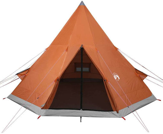 vidaXL Καλοκαιρινή Σκηνή Camping Teepee Πορτοκαλί για 4 Άτομα 367x367x259εκ.