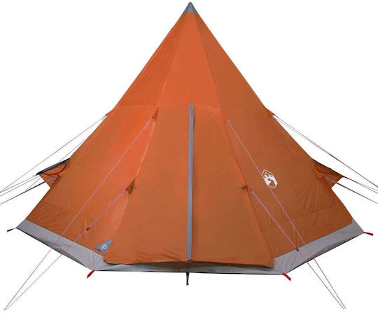 vidaXL Καλοκαιρινή Σκηνή Camping Teepee Πορτοκαλί για 4 Άτομα 367x367x259εκ.