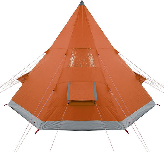 vidaXL Καλοκαιρινή Σκηνή Camping Teepee Πορτοκαλί για 4 Άτομα 367x367x259εκ.