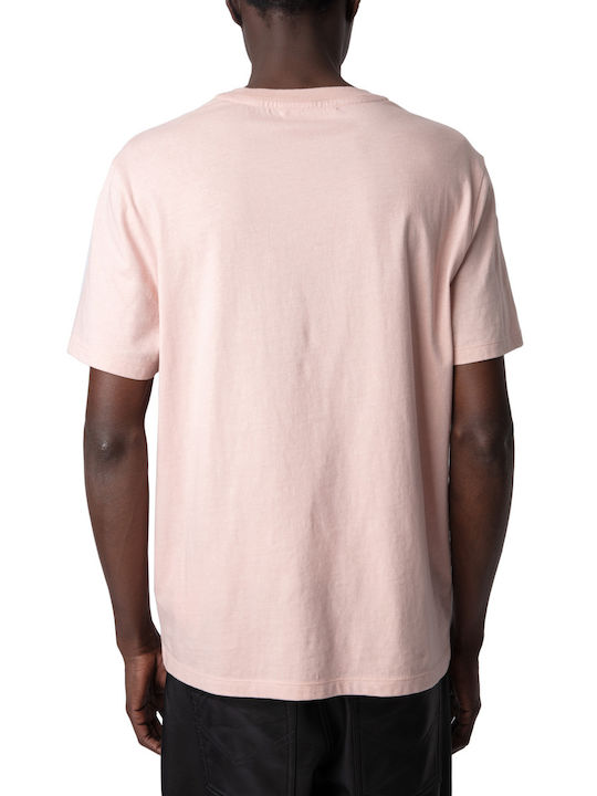 Zadig & Voltaire Ted Herren T-Shirt Kurzarm Rosa