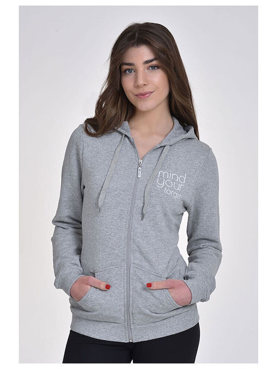 Women's Sweatshirt Jacket Hooded Gray