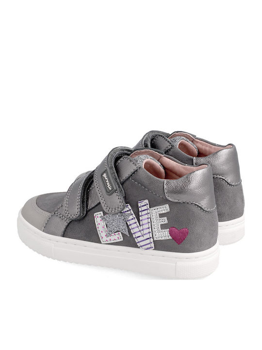 Παιδικά Sneakers High με Σκρατς Ασημί