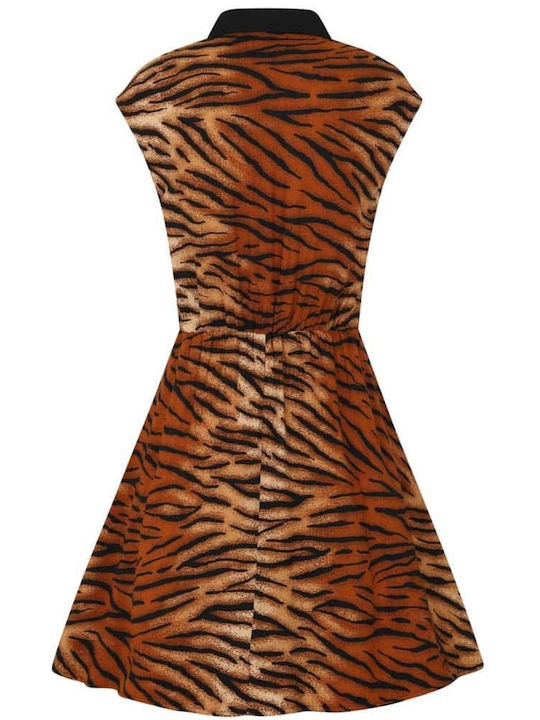 Sommer Mini Hemdkleid Schwarz Tiger Lover