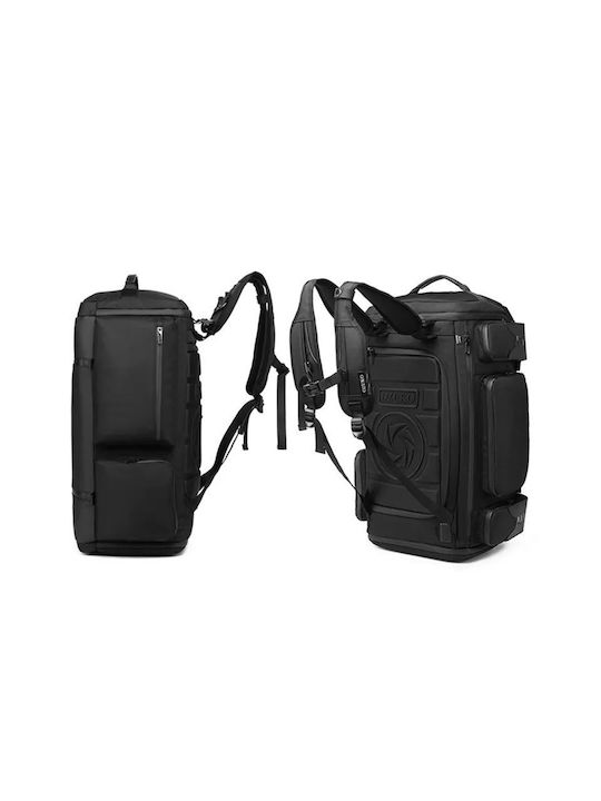 Ozuko Men's Fabric Backpack Waterproof with USB Port Black 60lt