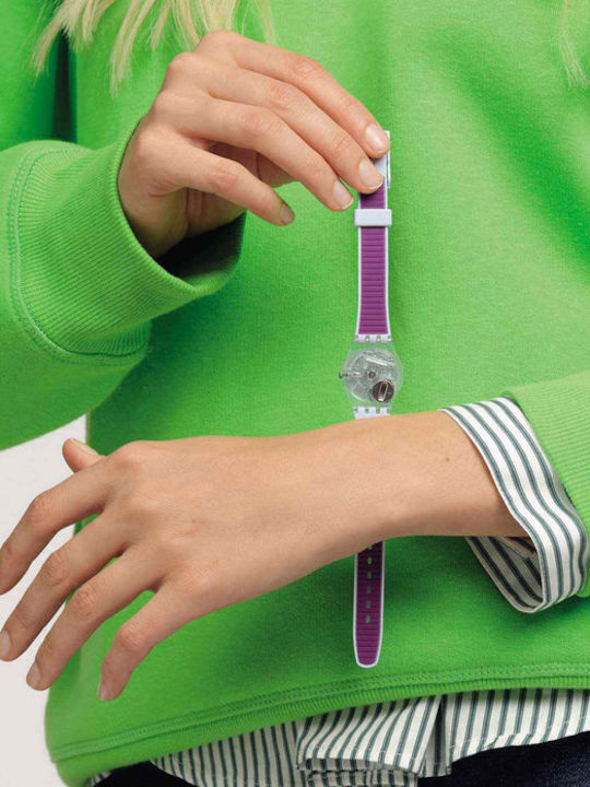 Swatch Swatch Women's Watch with Blue Rubber Strap