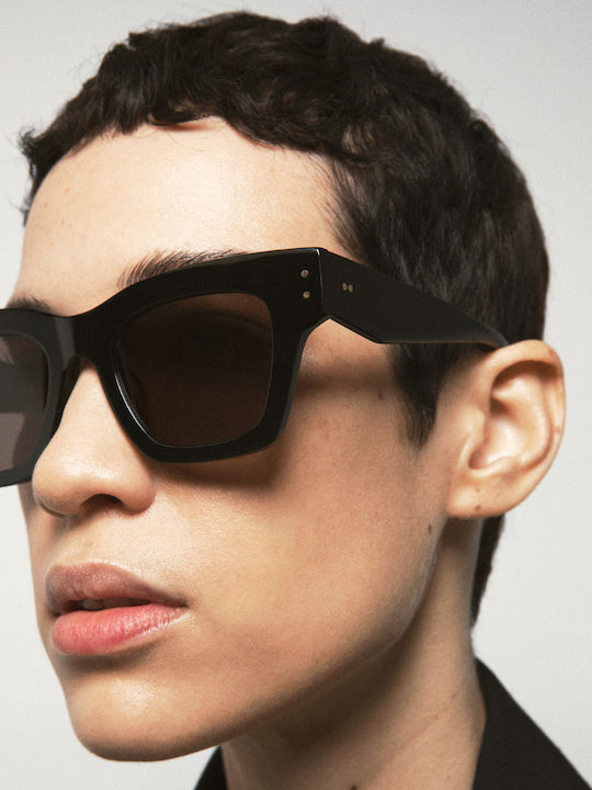 Kaleos Women's Sunglasses with Black Plastic Frame and Brown Lens CHARLTON 1