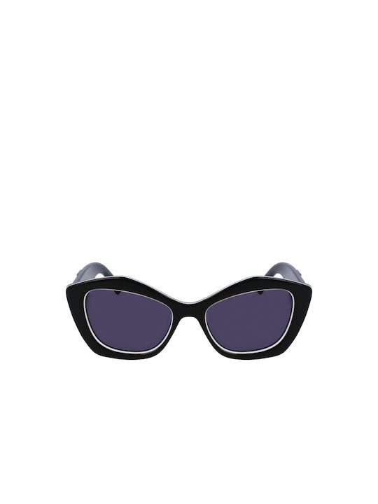 Karl Lagerfeld Women's Sunglasses with Black Plastic Frame and Black Lens KL6127S-006