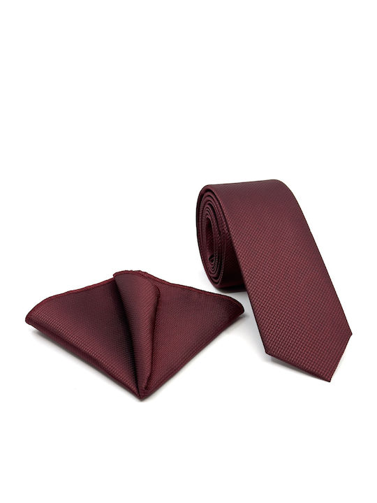 Legend Accessories Men's Tie Set Printed in Burgundy Color