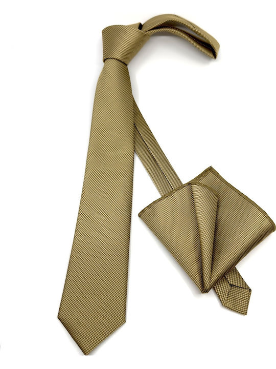 Legend Accessories Σετ Ανδρικής Γραβάτας με Σχέδια σε Χρυσό Χρώμα