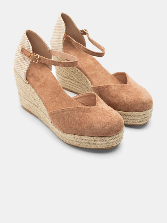 Luigi Women's Synthetic Leather Platform Espadrilles Brown