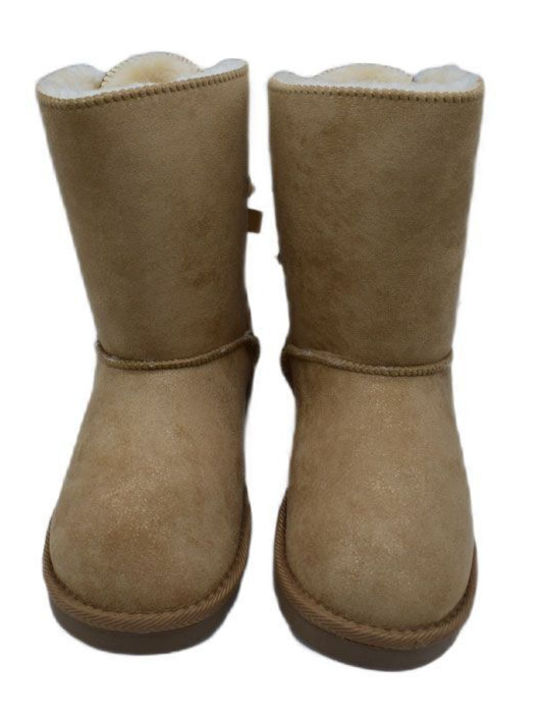 Pyramis Damen Knöchelstiefel mit Pelz Beige